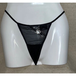 Victoria’s Secret Crystal Heart Sheer String Thong Panties Valentine’s Day L XL